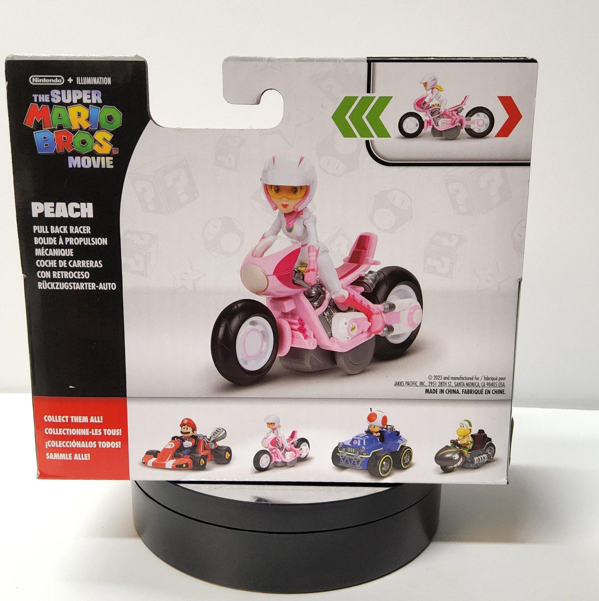 Super Mario Bros Movie 2.5 inch Princess Peach Action Figure with Pull Back  Racer