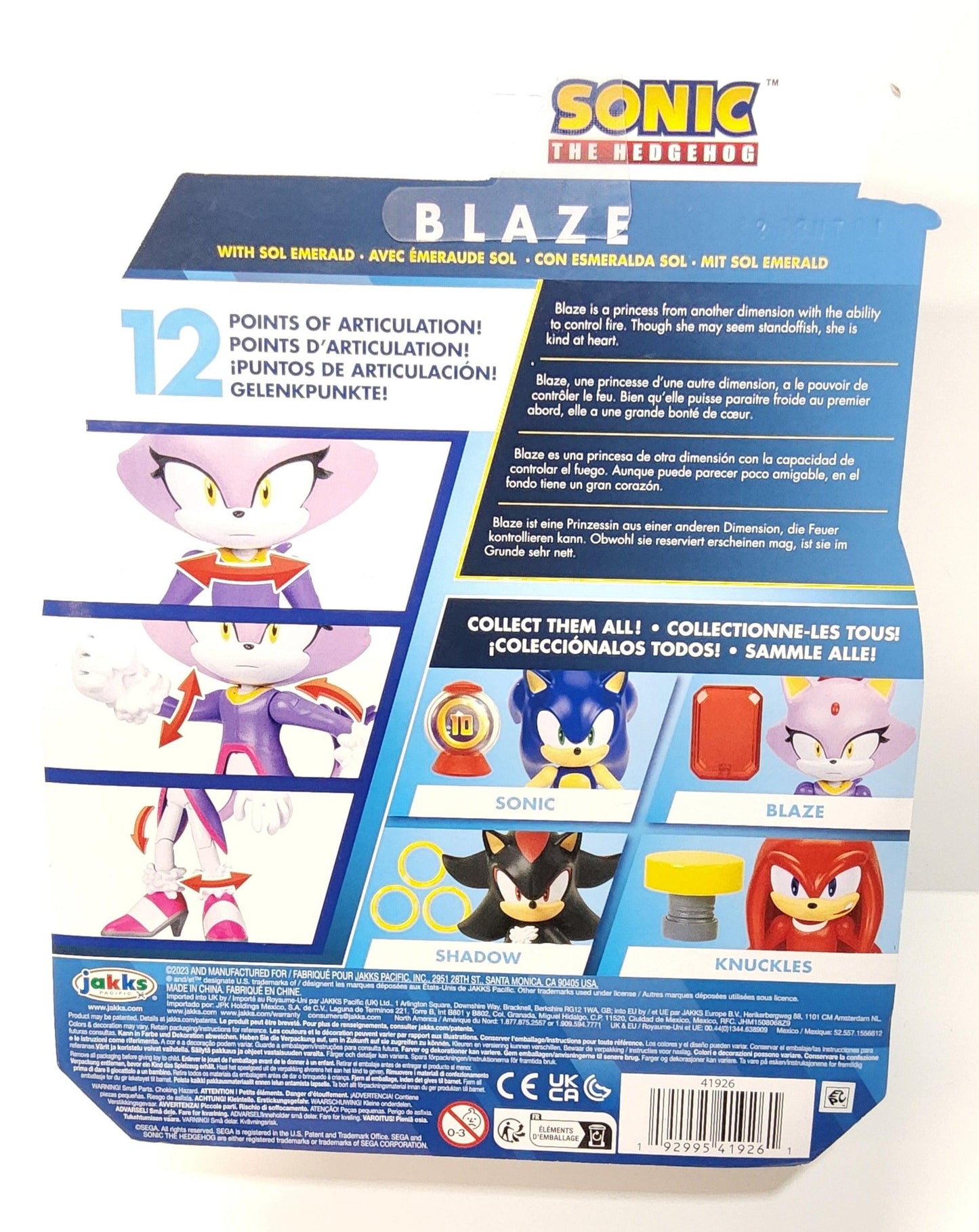 Jakks Pacific Sonic the Hedgehog Blaze 4" Action Figure & Red Ruby - Logan's Toy Chest