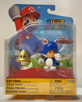 Jakks Pacific Super Mario Blue Cat Toad 2.5" & Super Bell Nintendo Toy Figure - Logan's Toy Chest