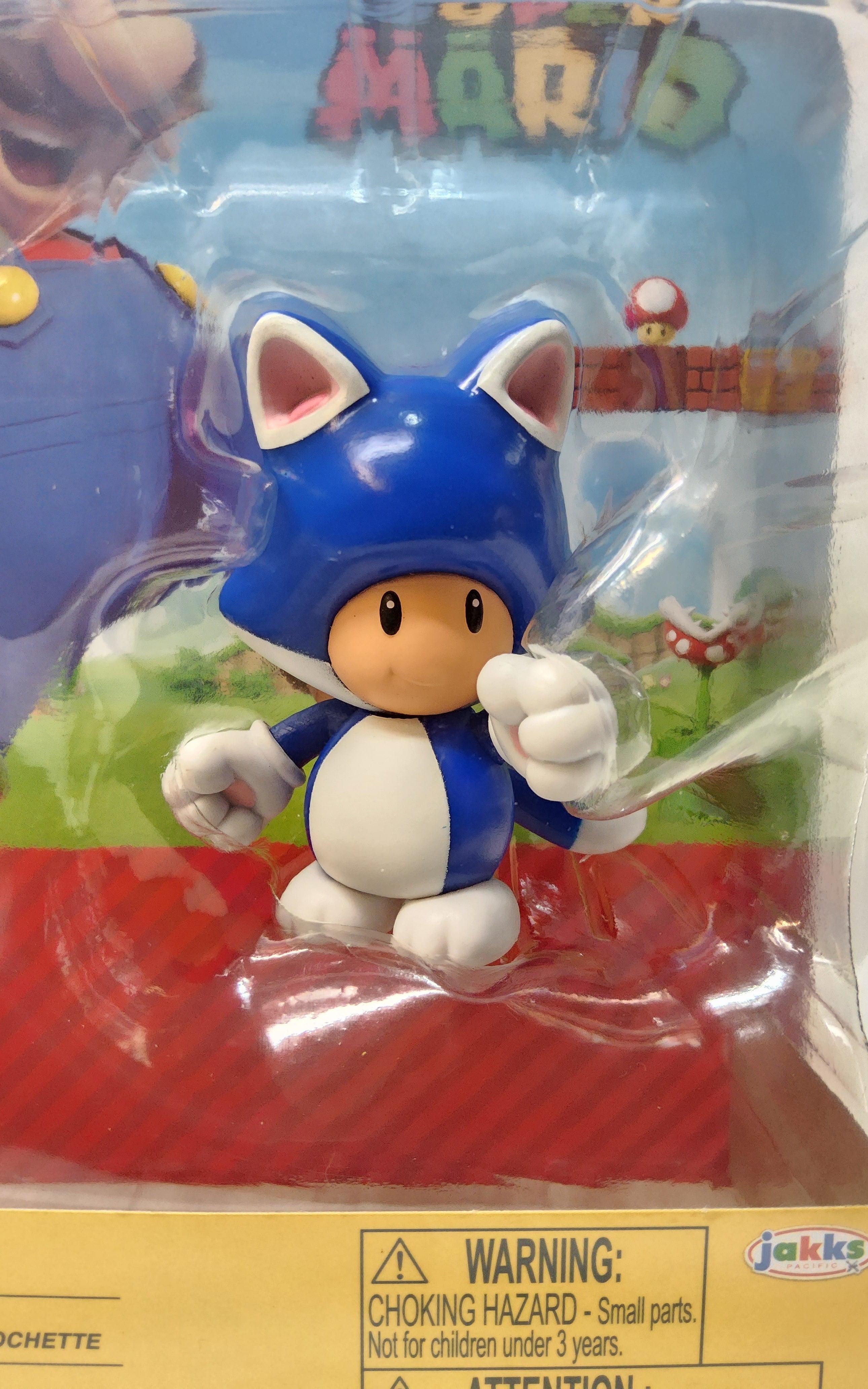 Jakks Pacific Super Mario Blue Cat Toad 2.5 & Super Bell Nintendo Toy