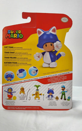 Jakks Pacific Super Mario Blue Cat Toad 2.5" & Super Bell Nintendo Toy Figure - Logan's Toy Chest