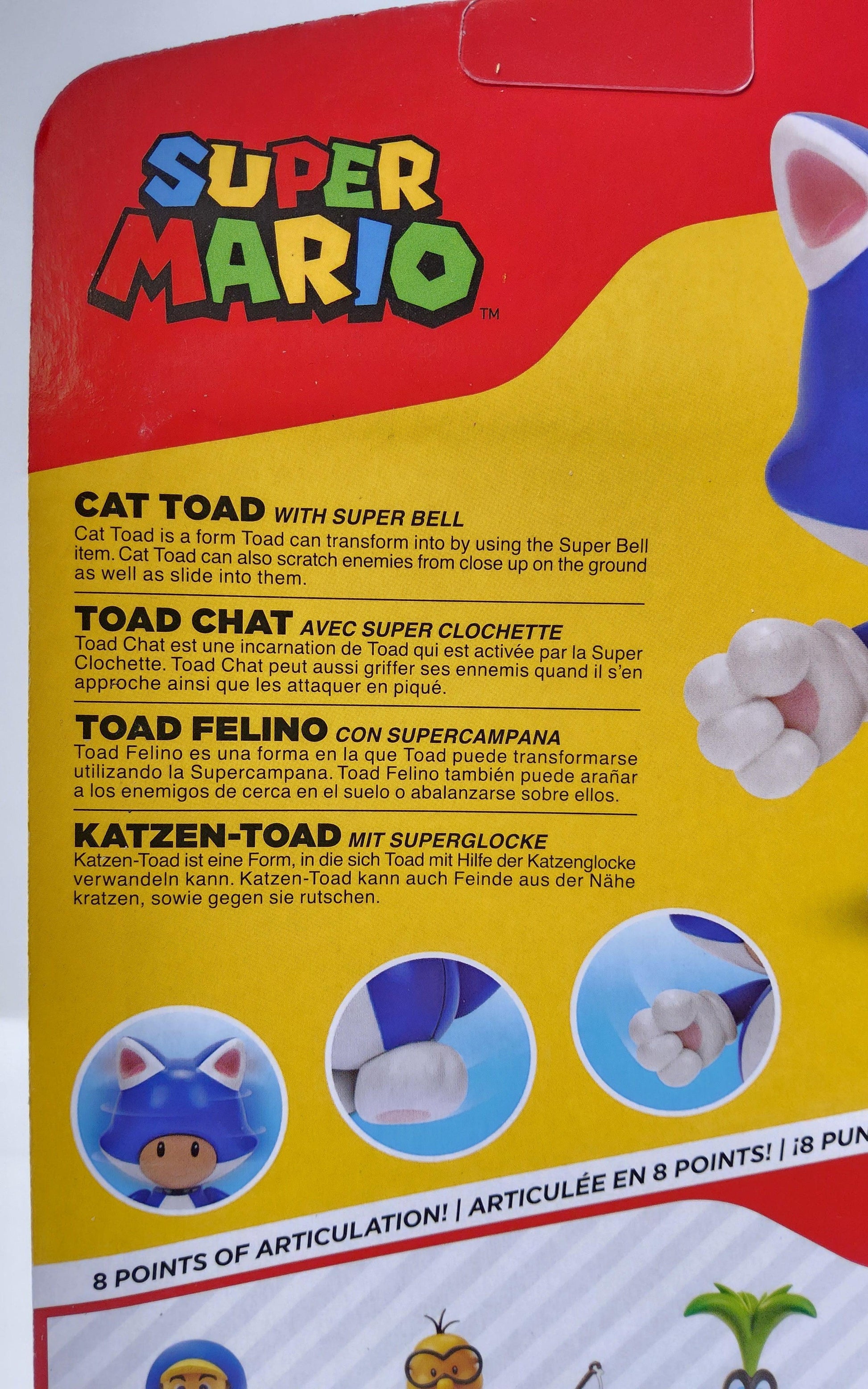 Jakks Pacific Super Mario Blue Cat Toad 2.5" & Super Bell Nintendo Toy Figure - Logan's Toy Chest