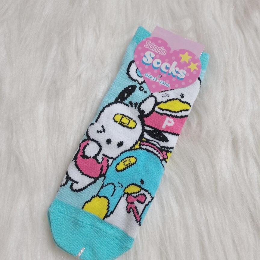 Kawaii Cute Sanrio Hellokitty Kuromi Mymelody Cinnamoroll Pochacco Pompompurin Socks Boat Socks Cartoon Anime Toys For Girls - Logan's Toy Chest