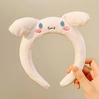 Kawaii Sanrio Plush Cartoon Hairbands Cinnamoroll My Melody Kuromi Pompompurin Cute Anime Plush Hair Hoop Girls Headwear Gift - Logan's Toy Chest