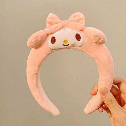 Kawaii Sanrio Plush Cartoon Hairbands Cinnamoroll My Melody Kuromi Pompompurin Cute Anime Plush Hair Hoop Girls Headwear Gift - Logan's Toy Chest