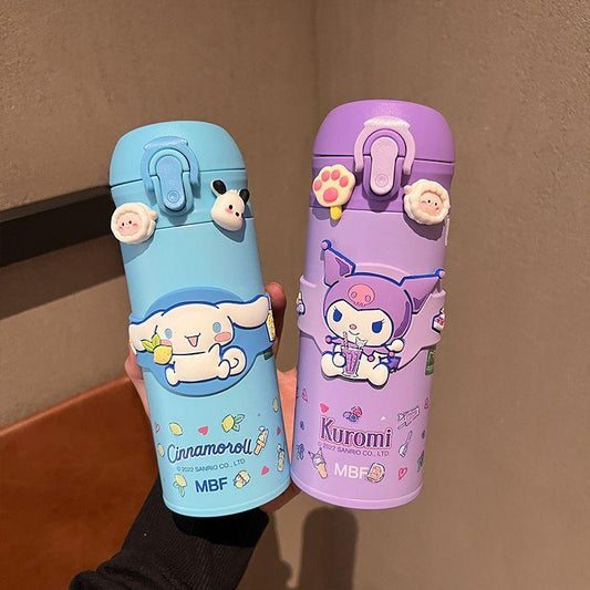 Kawaii Sanrio Portable 350ml Thermos Cinnamoroll Kuromi Insulated Water Bottles - Logan's Toy Chest