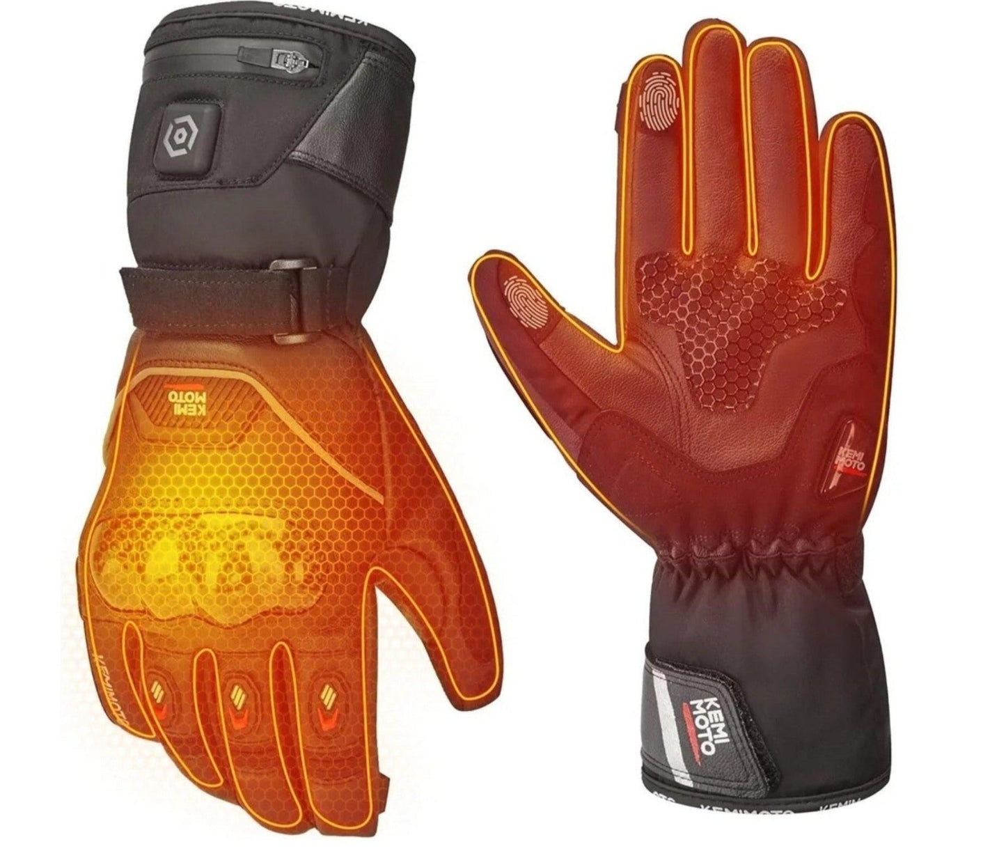 KEMIMOTO Heated Motorcycle Gloves - Winter Warmth, Touchscreen, Waterproof - Logan's Toy Chest