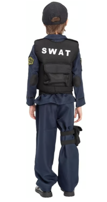 Kids SWAT Police Officer Costume Role Play Kit Halloween Dress Up Unisex - Logan's Toy Chest