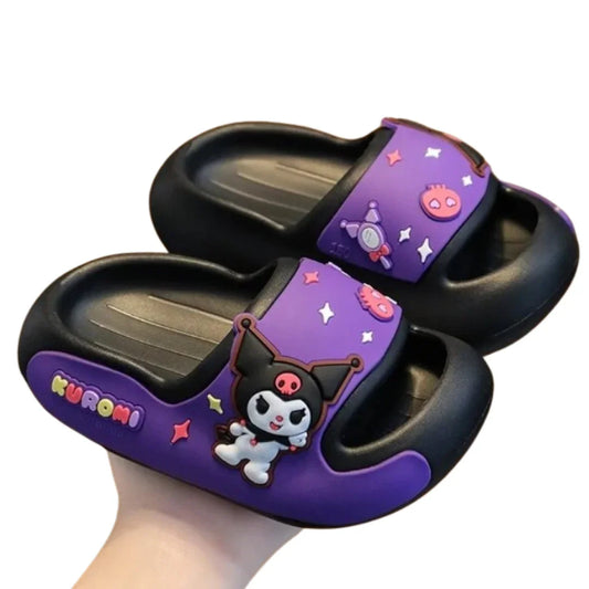 Kuromi Galaxy Slides – Black & Purple Sanrio Shoes for Girls (US 7.5–8.5) - Logan's Toy Chest