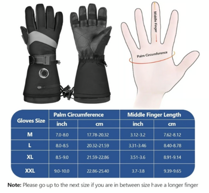 LATITOP Heated Ski Gloves Rechargeable Battery Touchscreen Waterproof 10H Heat - Logan's Toy Chest