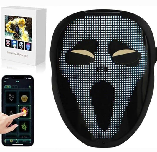 LED Bluetooth App Mask with Gesture Control & LED Gloves - Customizable Messages - Logan's Toy Chest