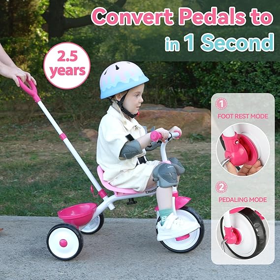 Liberry 2-in-1 Toddler Tricycle for Kids Age 2-4 with Push Handle - Logan's Toy Chest