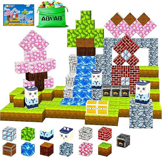 Magnetic Blocks Building Set - STEM Sensory Toys for Kids | 70 Pcs - Logan's Toy Chest