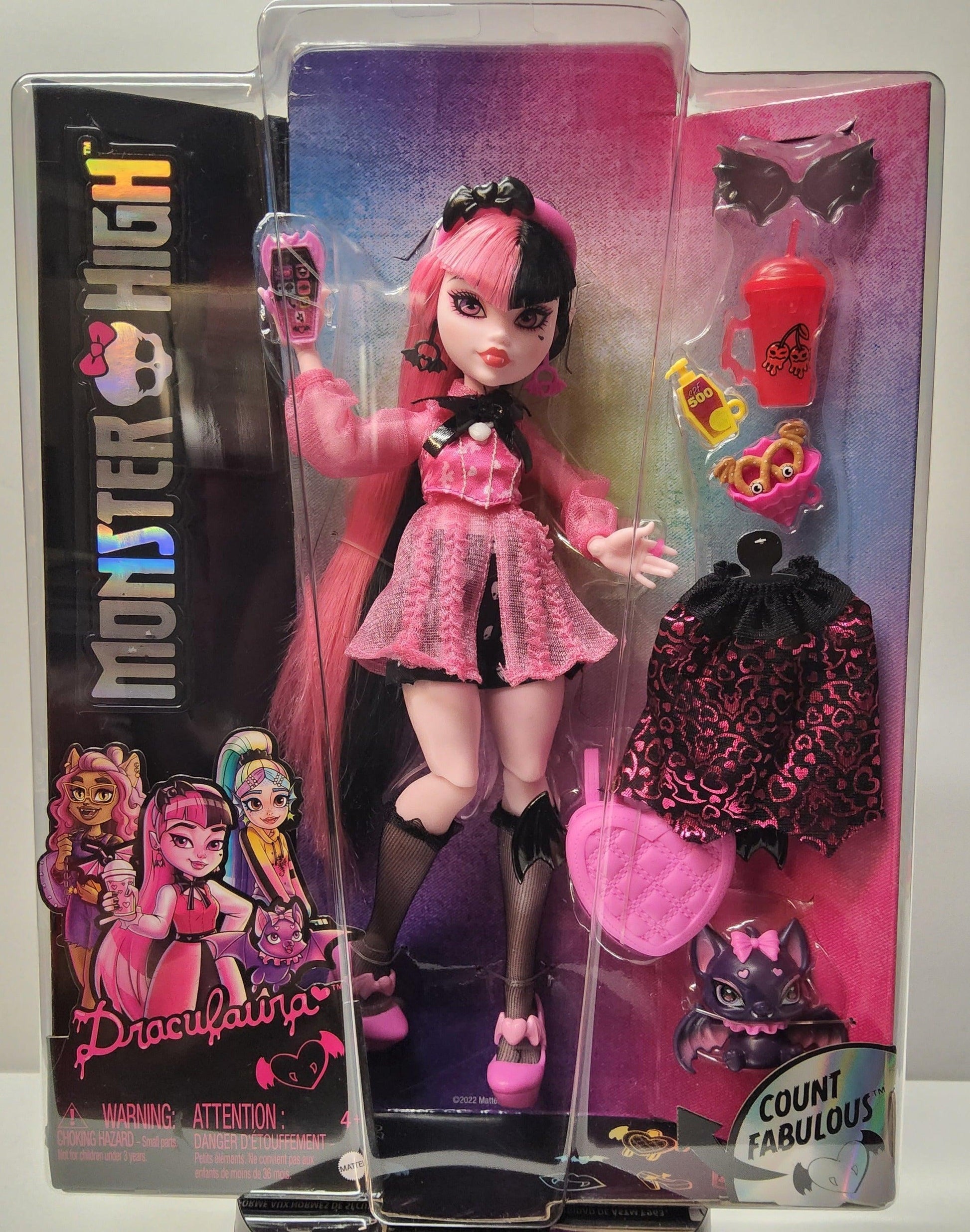 Mattel Monster High Draculaura 11 Fashion Doll - Pet