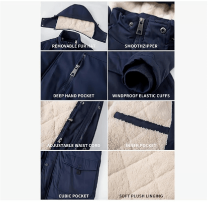 MaxByc Men's Hooded Winter Cotton Coat Puffer Jacket with Faux Fur Lining XL - Logan's Toy Chest