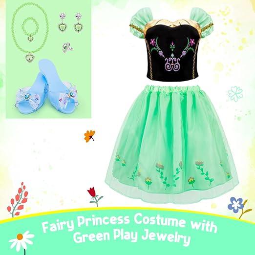 Meland Toddler Girls' Princess Dress Set with Matching Shoes – Party Outfit - Logan's Toy Chest
