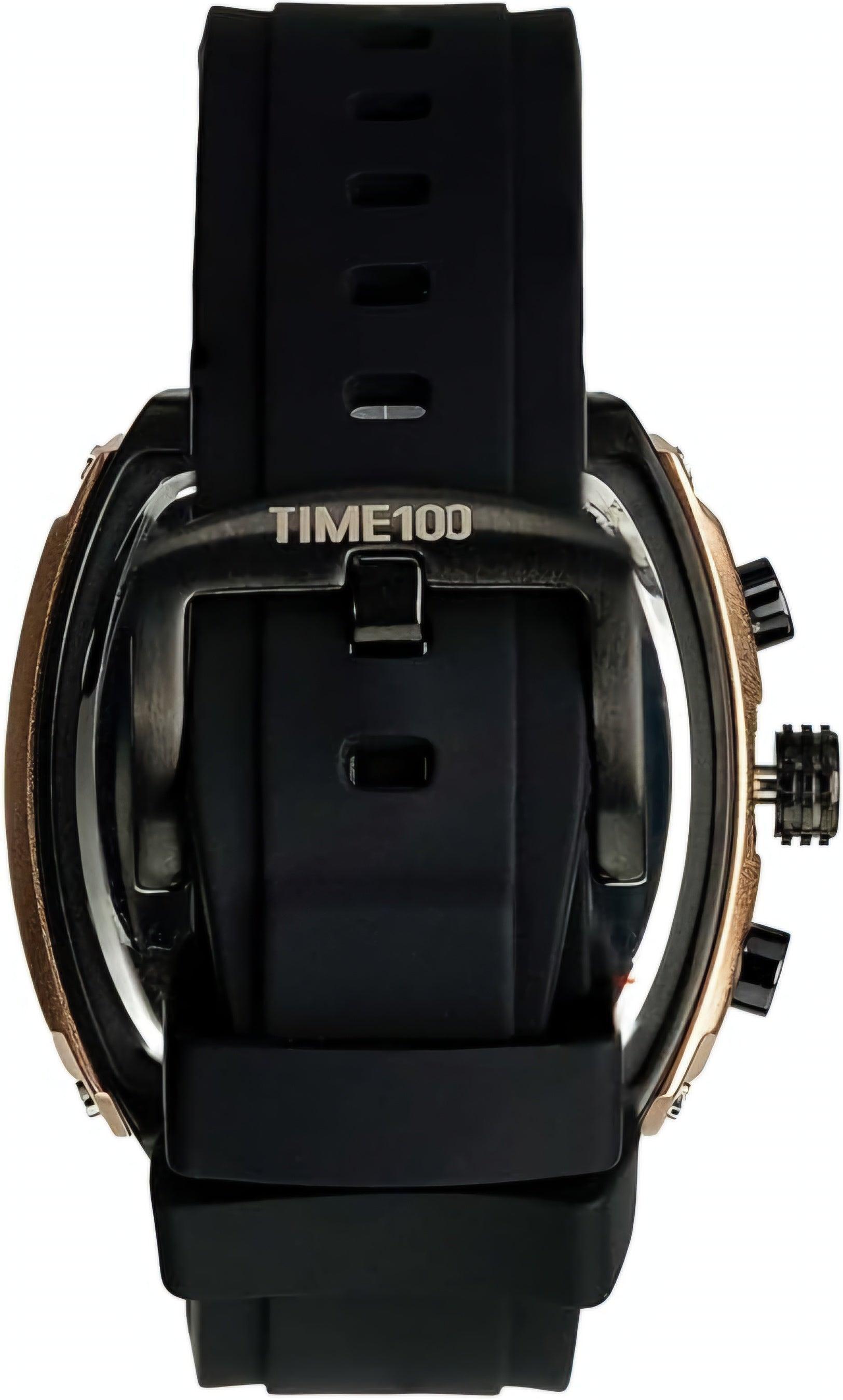 Men's Chronograph Skeleton Square Face Watch, Luminous, Punk Style Silicone Strap - Logan's Toy Chest