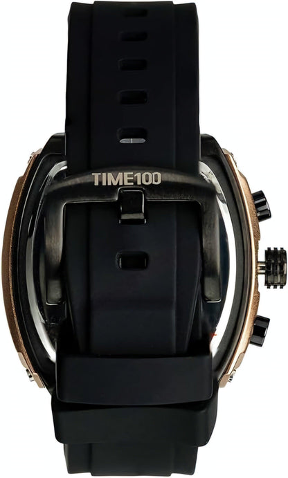 Men's Chronograph Skeleton Square Face Watch, Luminous, Punk Style Silicone Strap - Logan's Toy Chest