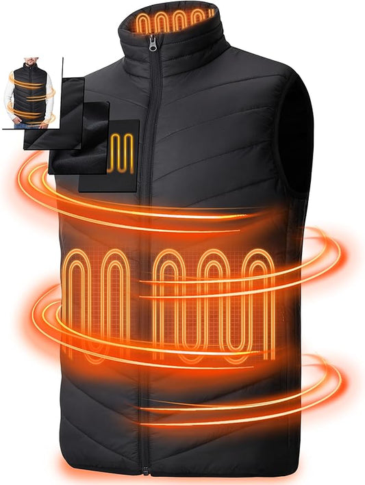 Men's Heated Vest - 6 Heating Zones, 3 Levels, Quick Heating, No Battery Pack - Logan's Toy Chest