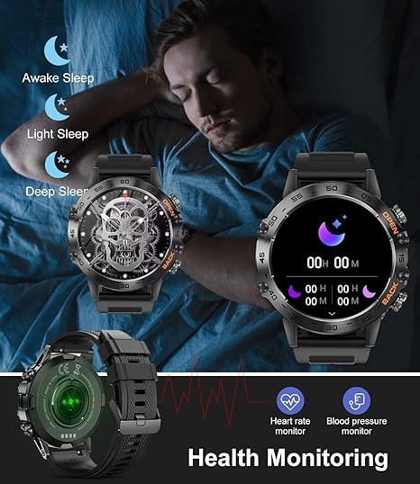 Mens Smartwatch w/ Bluetooth Calls, Health Tracker, 1.39" IPS Screen - Logan's Toy Chest