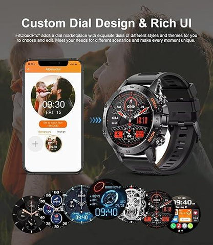Mens Smartwatch w/ Bluetooth Calls, Health Tracker, 1.39" IPS Screen - Logan's Toy Chest
