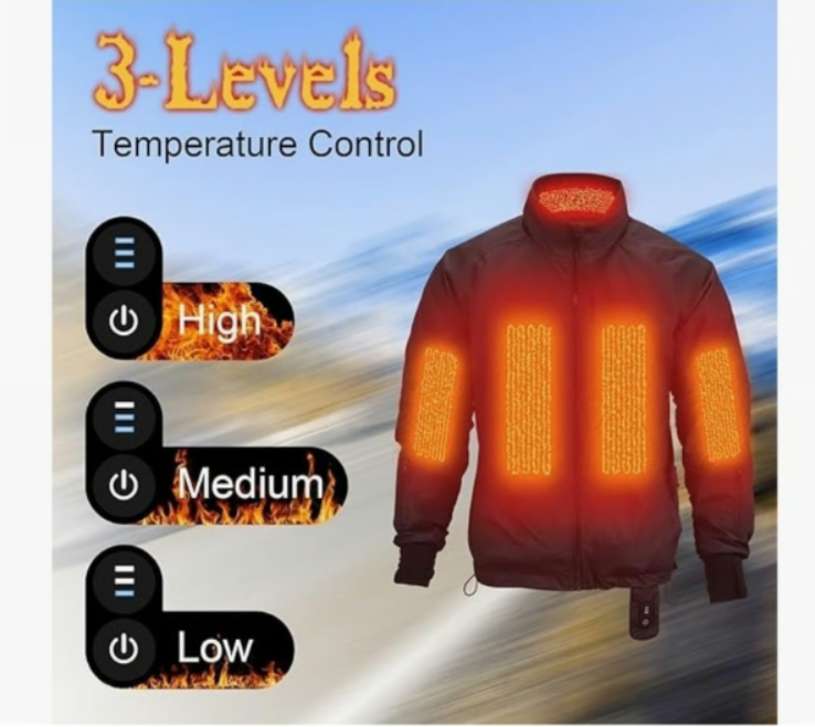 MIDIAN Heated Motorcycle Jacket Liner Coat - Winter Gear Waterproof & Windproof - Logan's Toy Chest