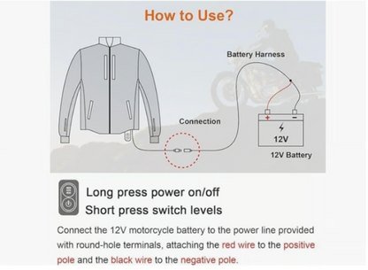 MIDIAN Heated Motorcycle Jacket Liner Coat - Winter Gear Waterproof & Windproof - Logan's Toy Chest