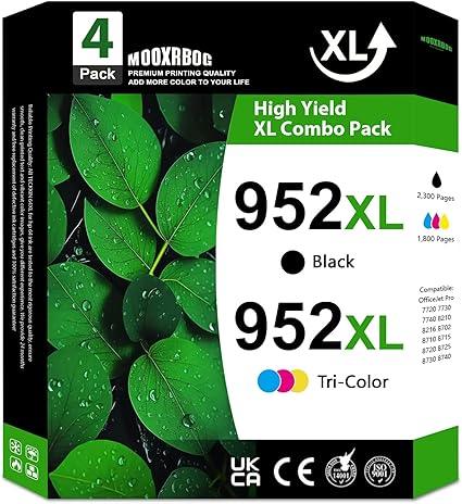 Mooxrbog 952XL High-Yield Ink Cartridges – 4-Pack for HP OfficeJet Pro - Logan's Toy Chest