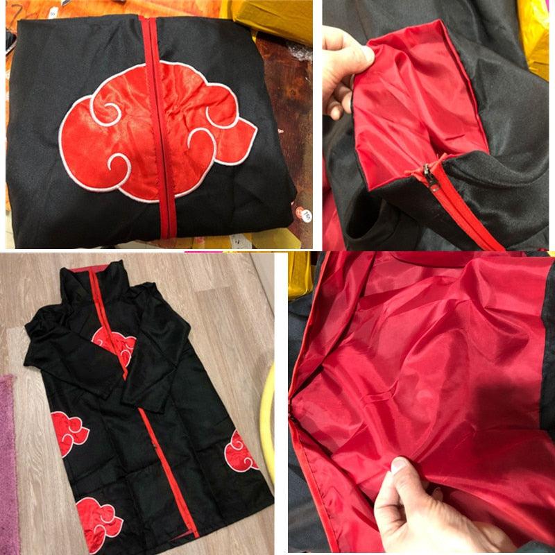 Anime NARUTO Akatsuki Uchiha Itachi Cosplay Costume Cloak Robe Ninja Trench  Coat Set