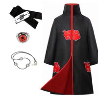 Naruto Akatsuki Red Cloud Anime Costume Cape - Halloween Cosplay Sets - Logan's Toy Chest