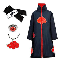 Naruto Akatsuki Red Cloud Anime Costume Cape - Halloween Cosplay Sets - Logan's Toy Chest