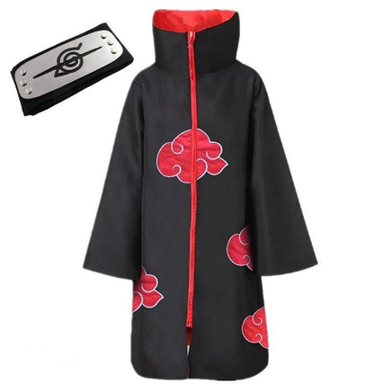 Naruto Akatsuki Red Cloud Anime Costume Cape - Halloween Cosplay Sets - Logan's Toy Chest