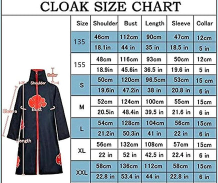 Naruto Akatsuki Red Cloud Anime Costume Cape - Halloween Cosplay Sets - Logan's Toy Chest