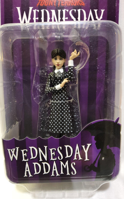 NECA Toony Terrors Wednesday Addams Figure, 6” Collectible, Classic Dress - Logan's Toy Chest