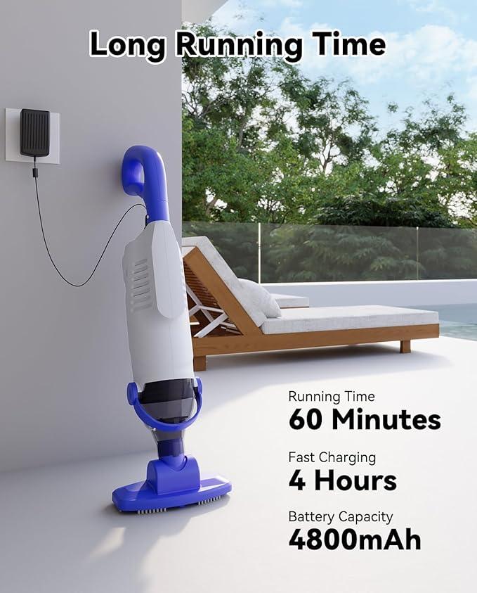 Nichro Cordless Handheld Pool Vacuum – 60W Suction, IPX8 Waterproof - Logan's Toy Chest