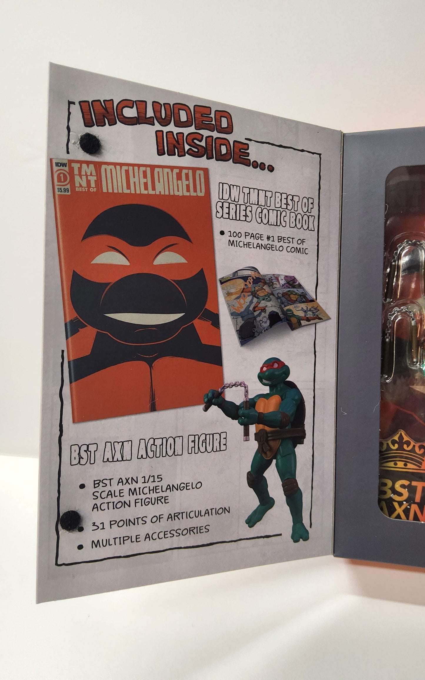 Teenage Mutant Ninja Turtles Michelangelo Comic Book + Action Figure BST AXN - Logan's Toy Chest