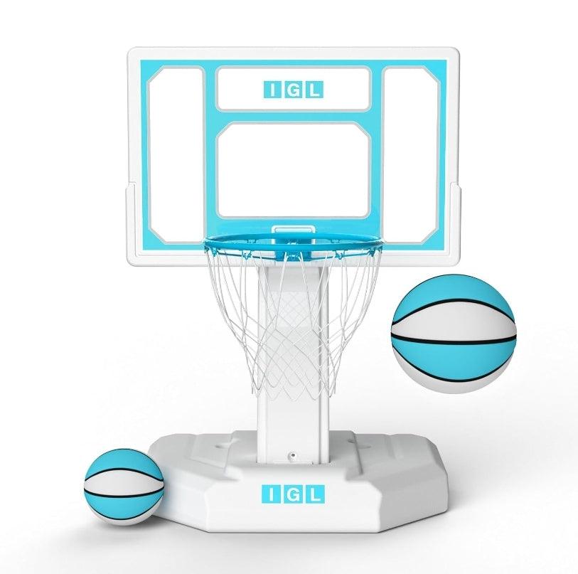 Outdoor Pool Basketball Hoop - Portable, Durable, Fixed Height, 2 Balls - Logan's Toy Chest