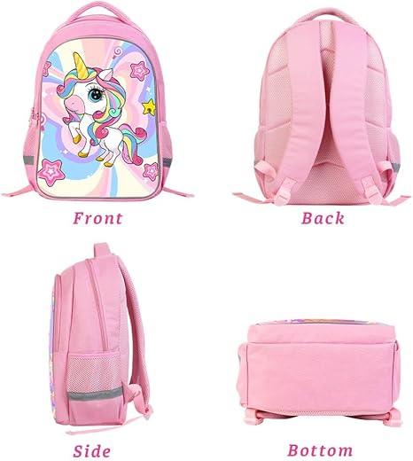 Pink Unicorn Backpack – Lightweight Kids School Bag with Laptop Pocket - Logan's Toy Chest