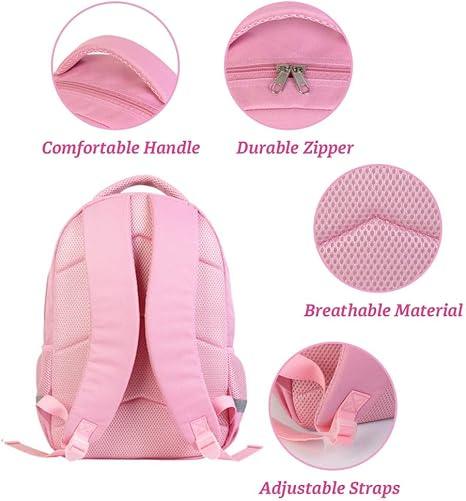 Pink Unicorn Backpack – Lightweight Kids School Bag with Laptop Pocket - Logan's Toy Chest