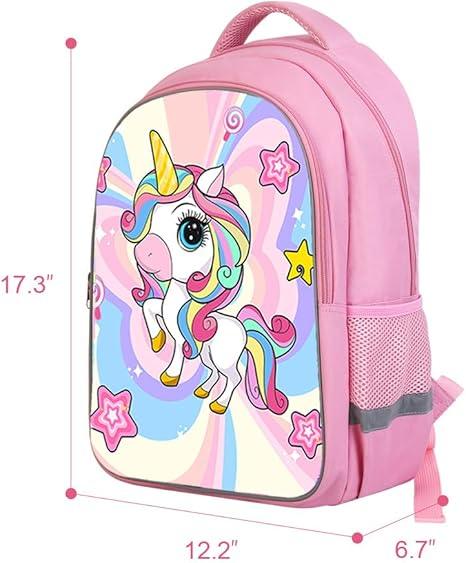 Pink Unicorn Backpack – Lightweight Kids School Bag with Laptop Pocket - Logan's Toy Chest