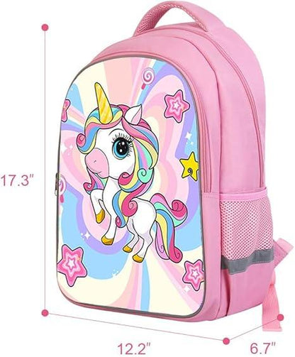 Pink Unicorn Backpack – Lightweight Kids School Bag with Laptop Pocket - Logan's Toy Chest