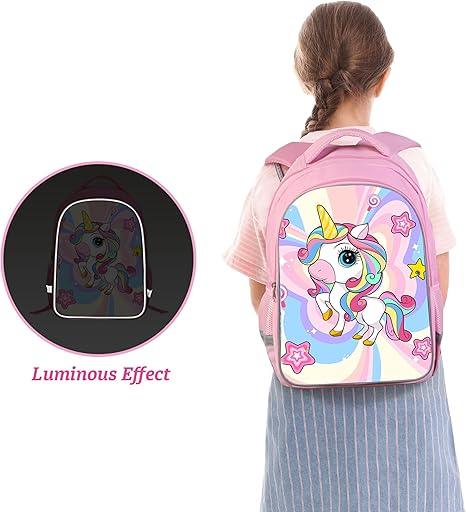 Pink Unicorn Backpack – Lightweight Kids School Bag with Laptop Pocket - Logan's Toy Chest