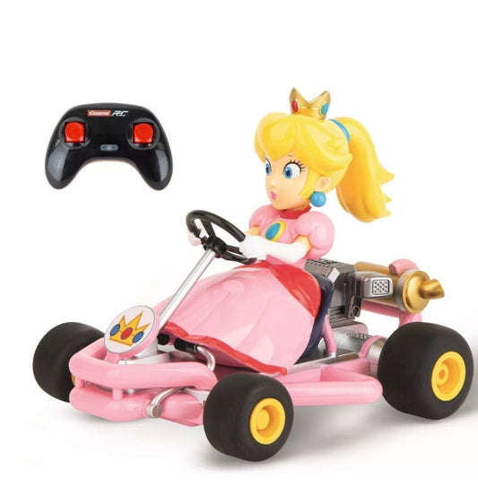 Princess Peach Super Mario Bros Mariokart Go-Kart Pipe Kart Carrera RC 5.6 MPH - Logan's Toy Chest