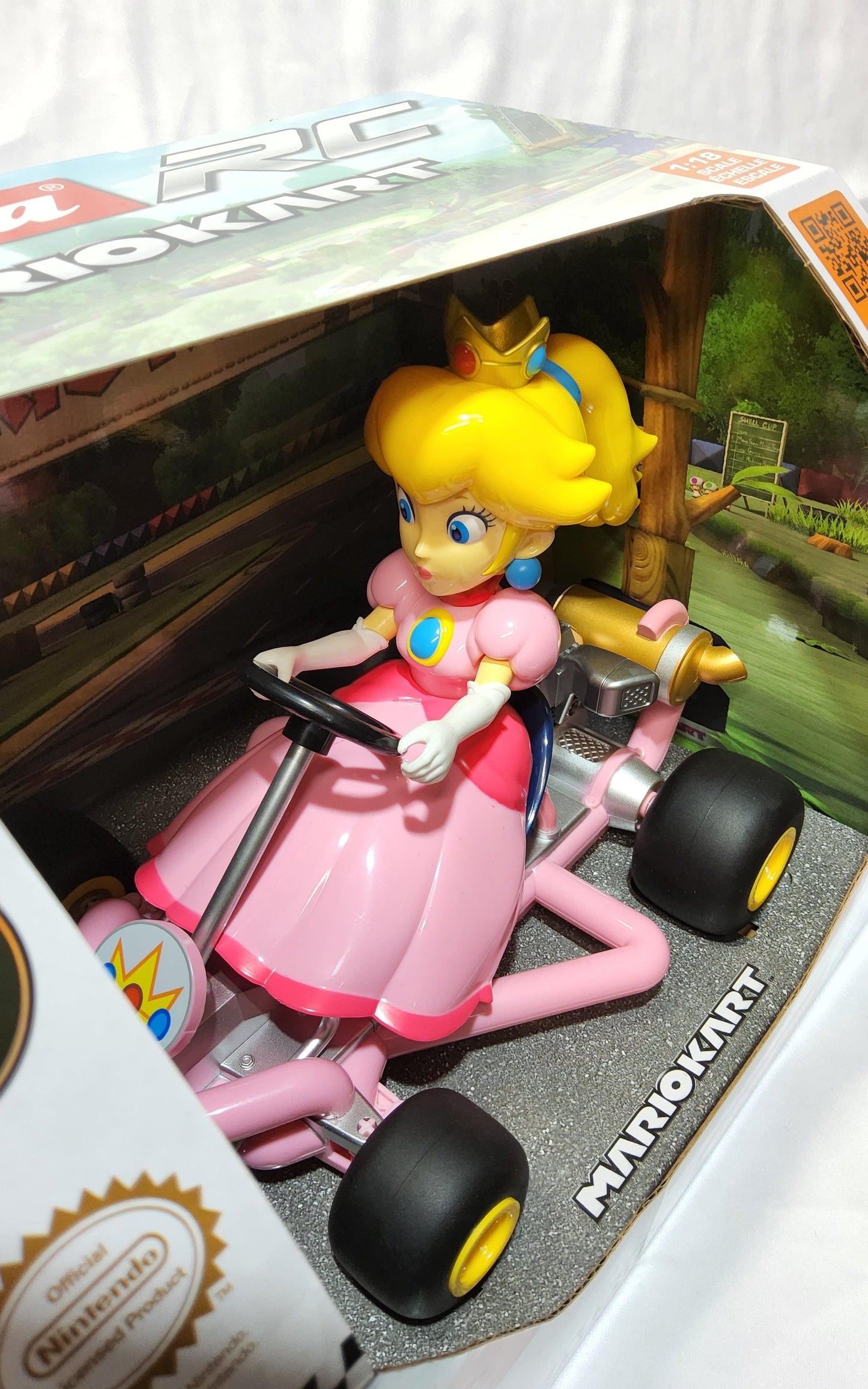 Princess Peach Super Mario Bros Mariokart Go-Kart Pipe Kart Carrera RC 5.6 MPH - Logan's Toy Chest