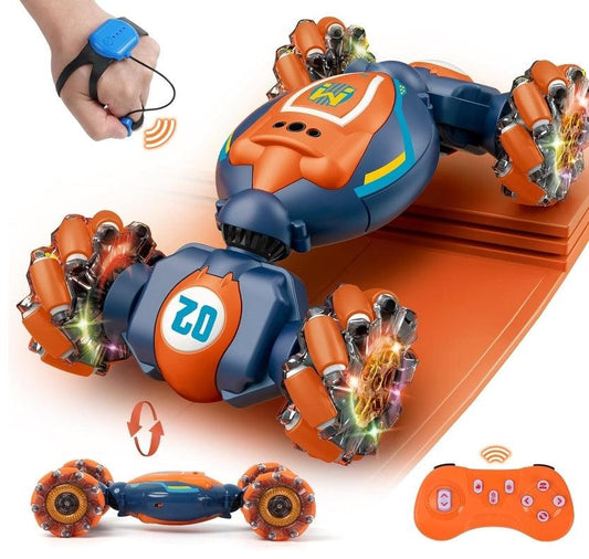 QXHOL RC Stunt Car - Gesture Sensing, 4WD, Lights & Music, Kids 6-12 - Logan's Toy Chest