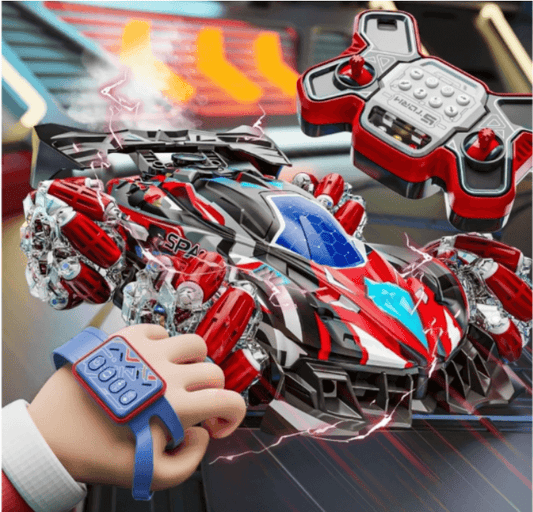 RC Car 4WD 2.4G Remote Control Vehicle w/ 360° Drift, Lights & Music – Red - Logan's Toy Chest