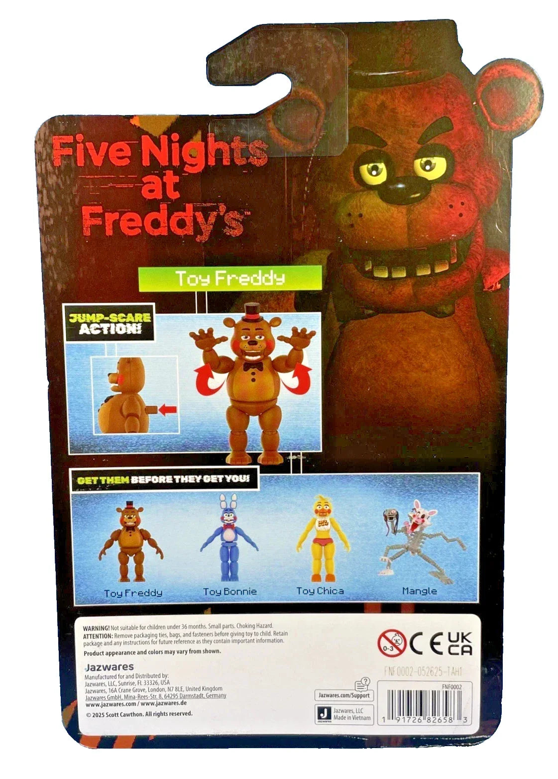 Five Nights at Freddy’s – Toy Freddy Action Figure – Glowing Eyes & Jump-Scare Feature (Ages 8+)