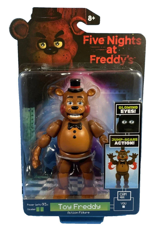 Five Nights at Freddy’s – Toy Freddy Action Figure – Glowing Eyes & Jump-Scare Feature (Ages 8+)