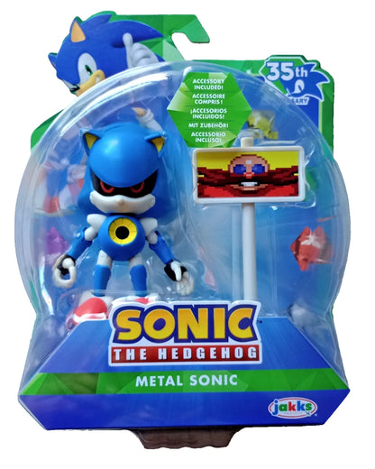 Sonic 35th Anniversary Metal Sonic 4-Inch Figure with Goal Post by Jakks