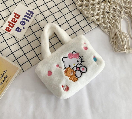 Sanrio Hello Kitty Bag Plush Cinnamoroll Melody Kuromi Kawaii Handbag - Logan's Toy Chest